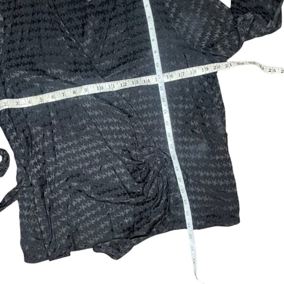 Nine West Women's Black Silky Fabric Sleeve-Slit Wrap Blouse Top Plus Size XL - Picture 6 of 10